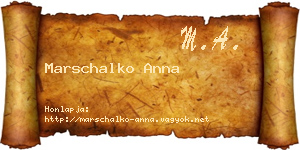 Marschalko Anna névjegykártya