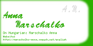 anna marschalko business card